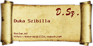 Duka Szibilla névjegykártya